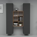 Moderne wandmeubel boekenkast van hout met 2 kasten voor de woonkamer Gemy RT Korting