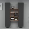 Moderne wandmeubel boekenkast van hout met 2 kasten voor de woonkamer Gemy RT Korting