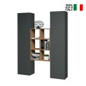 Moderne wandmeubel boekenkast van hout met 2 kasten voor de woonkamer Gemy RT Verkoop