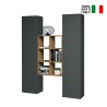 Moderne houten boekenkast wandmeubel 2 kasten woonkamer Gemy RT Verkoop