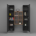 Moderne wandmeubel boekenkast van hout met 2 kasten voor de woonkamer Gemy RT Kortingen