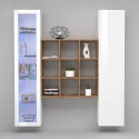 Wandmeubel wit voor woonkamer vitrinekast kast boekenkast Tilla WH Korting