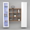 Wandmeubel wit voor woonkamer vitrinekast kast boekenkast Tilla WH Korting