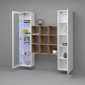 Wandmeubel wit voor woonkamer vitrinekast kast boekenkast Tilla WH Kortingen