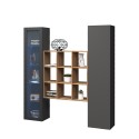 Moderne zwevende wandmeubel kast boekenkast vitrine zwart Tilla RT Aanbod