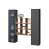 Moderne zwevende wandmeubel kast boekenkast vitrine zwart Tilla RT Aanbod