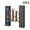 Moderne zwevende wandmeubel kast boekenkast vitrine zwart Tilla RT Verkoop