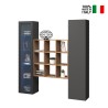 Moderne zwevende wandmeubel kast boekenkast vitrine zwart Tilla RT Verkoop