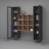 Moderne zwevende wandmeubel kast boekenkast vitrine zwart Tilla RT Kortingen