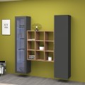 Moderne zwevende wandmeubel kast boekenkast vitrine zwart Tilla RT Aanbieding