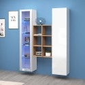 Wandmeubel wit voor woonkamer vitrinekast kast boekenkast Tilla WH Aanbieding