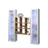 Hangende houten boekenkast wandmeubel 2 vitrines wit Vila WH Aanbod