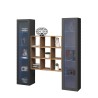 Wandmeubel woonkamer met 2 vitrinekasten moderne houten boekenkast Vila RT Aanbod