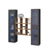 Woonkamer opbergwand 2 vitrinekasten moderne houten boekenkast Vila RT Aanbod