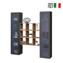 Wandmeubel woonkamer met 2 vitrinekasten moderne houten boekenkast Vila RT Verkoop