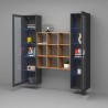 Wandmeubel woonkamer met 2 vitrinekasten moderne houten boekenkast Vila RT Korting