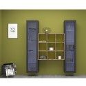 Wandmeubel woonkamer met 2 vitrinekasten moderne houten boekenkast Vila RT Kortingen