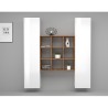 Wandmeubel wit zwevend 2 kasten boekenplank 9 legplanken Pella WH Kortingen