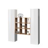 Wandmeubel wit zwevend 2 kasten boekenplank 9 legplanken Pella WH Aanbod