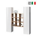 Wandmeubel wit zwevend 2 kasten boekenplank 9 legplanken Pella WH Verkoop