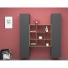 Moderne zwevende wandmeubel met 2 houten boekenkasten Pella RT Korting