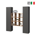Moderne zwevende wandmeubel met 2 houten boekenkasten Pella RT Verkoop