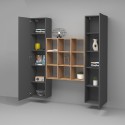 Moderne zwevende wandmeubel met 2 houten boekenkasten Pella RT Kortingen
