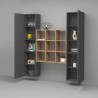 Moderne zwevende wandmeubel met 2 houten boekenkasten Pella RT Kortingen