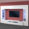 Witte woonkamerset met TV-meubel, 2 vitrinekasten en hangkast Sultan WH Aanbieding