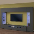 Moderne zwevende tv-meubel met 2 vitrinekasten Sultan RT Aanbieding
