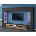 Moderne zwarte TV-wandmeubel hout met 2 vitrinekasten hangend Sultan AP Korting