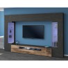 Moderne zwarte TV-wandmeubel hout met 2 vitrinekasten hangend Sultan AP Korting