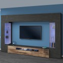 Modern zwart houten TV wandmeubel 2 wandkasten Sultan AP Aanbieding