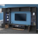 Moderne zwarte TV-wandmeubel hout met 2 vitrinekasten hangend Sultan AP Kortingen