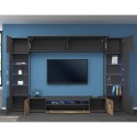 Modern zwart houten TV wandmeubel 2 wandkasten Sultan AP Catalogus