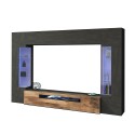 Modern zwart houten TV wandmeubel 2 wandkasten Sultan AP Aanbod