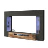 Moderne zwarte TV-wandmeubel hout met 2 vitrinekasten hangend Sultan AP Aanbod