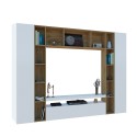 Witte houten wandmeubel tv-meubel kasten boekenkast Arkel WH Aanbod