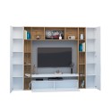 Witte houten wandmeubel tv-meubel kasten boekenkast Arkel WH Korting