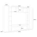 Witte houten wandmeubel tv-meubel kasten boekenkast Arkel WH Voorraad