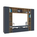 Moderne wandmeubel zwart hout TV-meubel boekenkast Arkel AP Aanbod