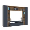 Moderne TV-standaard boekenkast opbergwand zwart hout Arkel AP Aanbod