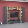 Moderne wandmeubel zwart hout TV-meubel boekenkast Arkel AP Aanbieding