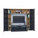 Moderne wandmeubel zwart hout TV-meubel boekenkast Arkel AP Korting