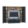 Moderne TV-standaard boekenkast opbergwand zwart hout Arkel AP Korting