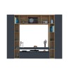 Moderne TV-standaard boekenkast opbergwand zwart hout Arkel AP Kortingen
