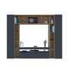 Moderne wandmeubel zwart hout TV-meubel boekenkast Arkel AP Kortingen