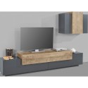 Modern wandmodel TV-meubel zwart hout Stady AP Catalogus