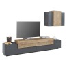 Moderne hangende tv-meubel zwart hout Stady AP Aanbod