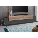 Moderne TV-meubel zwart en hout, 4 vakken, 3 deuren, 200 cm Corona Low Cyt Kortingen